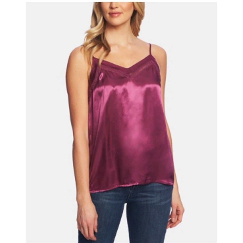 New 1 State Berry Satin Lace Cami Small #79215